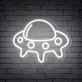 Brighten Your Kid's Room or Add Flair to Theme Parties with the Ufo Cute Space Neon Sign.