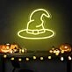Brighten Up Your Home, Office, or Halloween Event with the Enchanting Wizard Magic Hat Neon Sign.