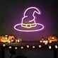 Brighten Up Your Home, Office, or Halloween Event with the Enchanting Wizard Magic Hat Neon Sign.