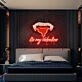 Add Romantic Ambiance to Your Living Room, Wedding, or Valentine's Day Celebration with Be My Valentine Led Uv Neon Sign Wall Art.
