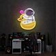 Light Up Your Space Adventure: Duck Astronaut Led Uv Neon Sign Perfect for Home, Office, and Cosmic-Themed Parties.