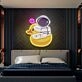 Light Up Your Space Adventure: Duck Astronaut Led Uv Neon Sign Perfect for Home, Office, and Cosmic-Themed Parties.