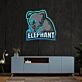 Elevate Your Decor: Ideal for Weddings, Bars, and Bedrooms with Elephant Logo Custom Led Uv Neon Sign Artwork.