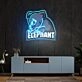 Elevate Your Decor: Ideal for Weddings, Bars, and Bedrooms with Elephant Logo Custom Led Uv Neon Sign Artwork.
