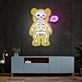 Brighten Up Your Bar, Office, or Game Room with the Unique Skeleton Bear Custom Led Uv Neon Sign Wall Decor.
