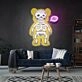 Brighten Up Your Bar, Office, or Game Room with the Unique Skeleton Bear Custom Led Uv Neon Sign Wall Decor.