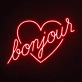 Bonjour Heart Neon Sign