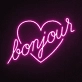 Bonjour Heart Neon Sign