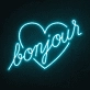 Bonjour Heart Neon Sign