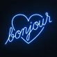 Bonjour Heart Neon Sign