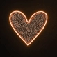 Heart &amp; UV Print Pattern Neon Sign
