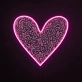 Heart &amp; UV Print Pattern Neon Sign