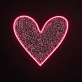 Heart &amp; UV Print Pattern Neon Sign