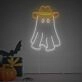 Brighten Up Your Halloween Party and Home Decor with the Spooky Charm of the Halloween Cuty Ghost With Hat LED Neon Sign.