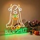 Brighten Up Your Halloween Festivities at Home, Office, or Bar with the Halloween Ghost Bull Sheet With Pumpkin LED Neon Sign