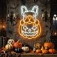 Brighten Your Halloween Festivities and Decor with the Charming Halloween Pumpkin With Little Puppy LED Neon Sign for Home, Bars, and Parties