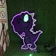 Bring Prehistoric Charm to Your Kids' Room, Play Area, or Birthday Bash with the Purple Dinosaur UV Print LED Neon Sign.