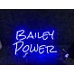 Elevate Your Bar, Office, or Wedding Ambiance with the Bailey Power Blue LED Neon Sign.