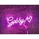 Brighten Up Your Wedding and Bar Ambiance with the Gabby With Heart Pink LED Neon Sign.