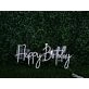 Brighten Up Your Celebration - Happy Birthday White LED Neon Sign for Parties, Homes, and Special Events
