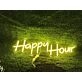 Brighten Your Bar, Office, or Home Space: Celebrate Every Moment with the Happy Plus Hour Yellow LED Neon Sign.