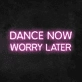 'Dance Now Worry Later' Neon Sign