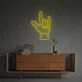 Elevate Your Bar, Man Cave, or Music Room Ambiance with the Rock And Roll Gesture LED Neon Sign.