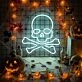 Brighten Up Your Bar or Halloween Bash: Skull With Bones LED Neon Sign Adds a Spooky Glow.
