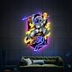 Brighten Your Space Adventures: Astronauta And Tiger Spaceman Uv Neon Sign for Home Decor, Kids' Rooms, and Sci-Fi Themed Parties.