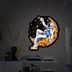 Elevate Your Space: Astronauts Lying On Moon Space UV Neon Sign - Perfect for Bedrooms, Offices, and Trendy Cafes.