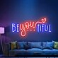 Enhance Your Beauty Salon or Hair Salon Ambiance with the "Be You Tiful Neon Sign" - Perfect for Adding a Sparkle to Decor, Celebrations, and Client Welcome Areas.