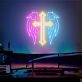 Brighten Your Sacred Spaces and Celebrations: Cross With Wing Neon Sign for Divine Home, Office, and Event Decor, Perfect for Weddings, Parties, and Game Rooms.