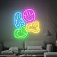 Brighten Your Space: Distorted Smile Face Multi Color Wall Light Art, Perfect for Home Decor, Office Ambiance, and Festive Celebrations