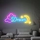 Brighten Your Bedroom, Office, or Party Ambiance with the Dream Cloud and Moon Neon Sign Size and Color Neon Lights Decor for an Enchanting Atmosphere