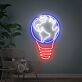 Bring a Universal Glow to Any Space: Earth Bulb Neon Sign Led Neon Light Perfect for Bedroom, Office, Bar, and Weddings.