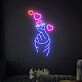 Bring Romance to Your Space: Finger Heart Neon Sign for Lively Home Ambiance, Cozy Bars, and Memorable Weddings.
