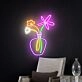 Brighten Your Space: Flower Neon Sign Wall Art for Bedroom, Party, and Wedding Elegance