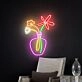 Brighten Your Space: Flower Neon Sign Wall Art for Bedroom, Party, and Wedding Elegance