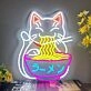 Brighten Your Space: Perfect for Home Decor, Stores, and Themed Parties - Fortune Cat Ramen Neon Sign Ramen Japanese Noodles Led Neon Sign