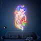 Brighten Your Bedroom, Office, and Party Ambiance with the Enchanting Fox In The Arms Of A Beautiful Woman Neon Sign Art.