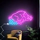 Brighten Your Space: Go Hogs Neon Sign Vintage Led Neon Sign for Boy Room Decor, Perfect for Home Bars, Game Rooms, and Sports Fan Celebrations.