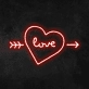 Love' Heart Neon Sign
