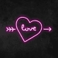 Love' Heart Neon Sign