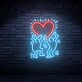 Brighten Your Space: Keith Haring Love Art Neon Sign Handmade Neon Lights, Perfect for Home Decor, Office Enhancements, and Bar Ambiance.