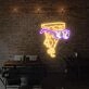 Brighten Up Your Space - Perfect for Game Room, Home Bar, or Store: Pizza With Glasses Neon Sign in Custom Sizes and Colors