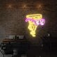 Brighten Up Your Space - Perfect for Game Room, Home Bar, or Store: Pizza With Glasses Neon Sign in Custom Sizes and Colors