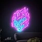 Brighten Up Your Space: Perfect for Halloween, Themed Events, or Edgy Home and Bar Decor with the Skull Head Neon Sign Handmade Art Neon Light Wall Decor.