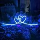 Double heart neon sign