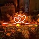 Double heart neon sign