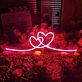 Double heart neon sign